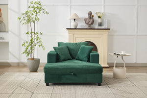 English Elm Chaise Lounge Chair With Removable Ottoman - Plush Modern Upholstered Sleeper For Living Spaces W1170P353051