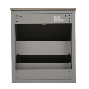 English Elm Christopher Knight Home® - 60" Double Sinks Bathroom Vanity Set with Two Ceramic Basins, Soft-Close Drawers, Sleek Handle-Free Design Gray N817P280550G