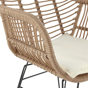 English Elm Antibes 3-Piece Outdoor Conversation Set In Tan & Cream – Stylish, Comfortable & Versatile Design B365P398236