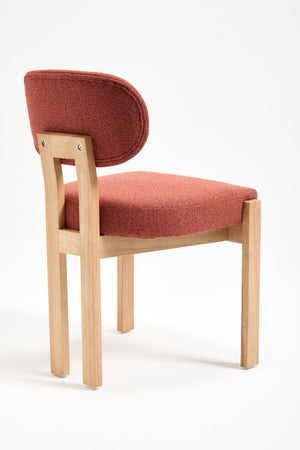 English Elm Wooden Wingback Dining Chairs Chenille Upholstered Set for Farmhouse Kitchen Dark Orange W3244P457881