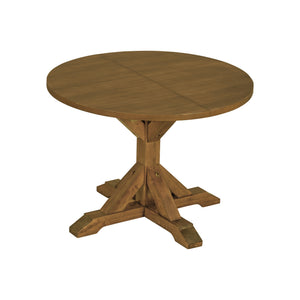 English Elm Topmax Farmhouse Extendable Pedestal Dining Set Seats Six with Ladder Back Chairs Beige,Dark Brown N717S000060D