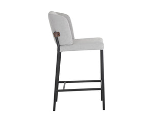 Sunpan Pearce Counter Stool Set of 2 - Modern Minimalist Design with Faux Leather & Iron Frame Finish