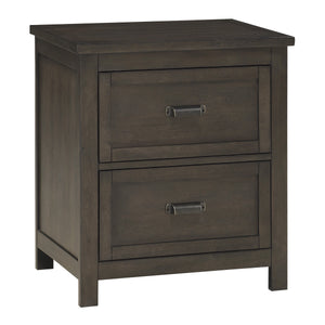 English Elm Transitional Hebron Nightstand Dark Cherry Finish with 2 Drawers, Birch Veneer Grain & Bronze Cup Handles B011P317223