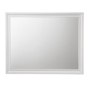 English Elm Naima White Finish Mirror — 41"x31" Sleek Non-Beveled Wall Mirror with Durable Wood Frame, Modern Chic B2726P261239