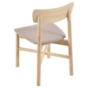 English Elm Svenstra White Washed Dining Side Chair Set of 2 – Swedish Modern Tilted Back, Tan Upholstered Comfort B062P375512