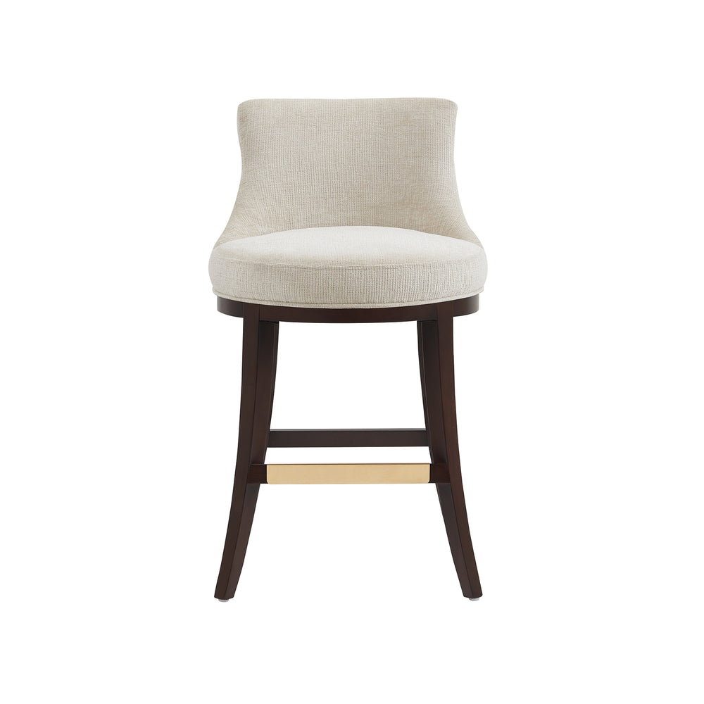 English Elm Lucia Natural Chenille Counter Stool - Ergonomic Beech Wood Legs For Comfort & Style In Any Space B365P398050