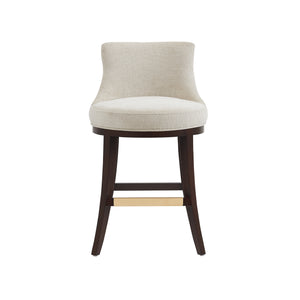 English Elm Lucia Natural Chenille Counter Stool - Ergonomic Beech Wood Legs For Comfort & Style In Any Space B365P398050