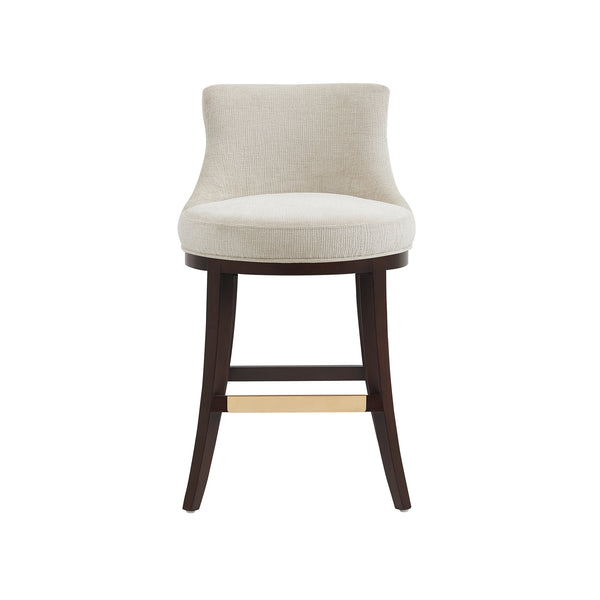 English Elm Lucia Natural Chenille Counter Stool - Ergonomic Beech Wood Legs For Comfort & Style In Any Space B365P398050