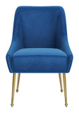 Maxine Dining Chair Navy Blue & Gold 109715 Zuo Modern