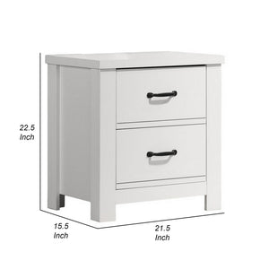 English Elm Jermy Two Drawer Nightstand White Mdf Build with Bold Black Hardware Bedroom Storage B056P416840