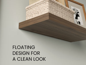 English Elm Floating Shelves - Elegant Mahogany Finish, Space-Saving Design, Perfect For Modern Home Décor B097P250920