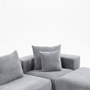 English Elm Modular Low Profile Sectional Sofa Plush Chenille Upholstery for Cozy Living Rooms W3326S00031