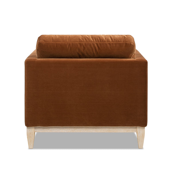 English Elm Jennifer Taylor Home - Knox Burnt Orange 65" Modern Farmhouse Chaise Lounge - Velvet, Feather-Down Foam, Reversible Cushions B2719P391773