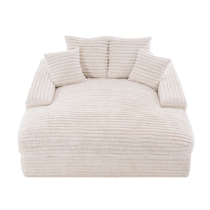 English Elm 028-oversized Corduroy Chaise Sleeper Sofa with Foam Support for Apartments W527P412860