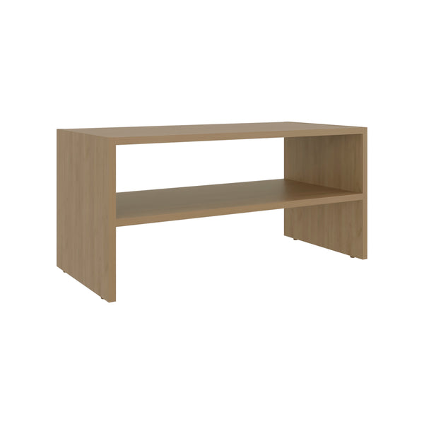 English Elm Natural Oak Low-Profile 2-Shelf Shoe Rack with Open Airflow, Compact 28.3" Width, Classic Grain Finish B062P380078