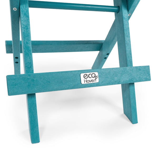 English Elm Riverstone Recycled Hdpe Folding Outdoor Bistro Table Weatherproof Patio Balcony Teal B2745P409702