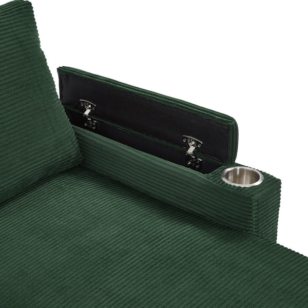English Elm Swivel Barrel Accent Chair Chenille Tufted Round Club Seat for Living Room Lounge Green N719S002190F