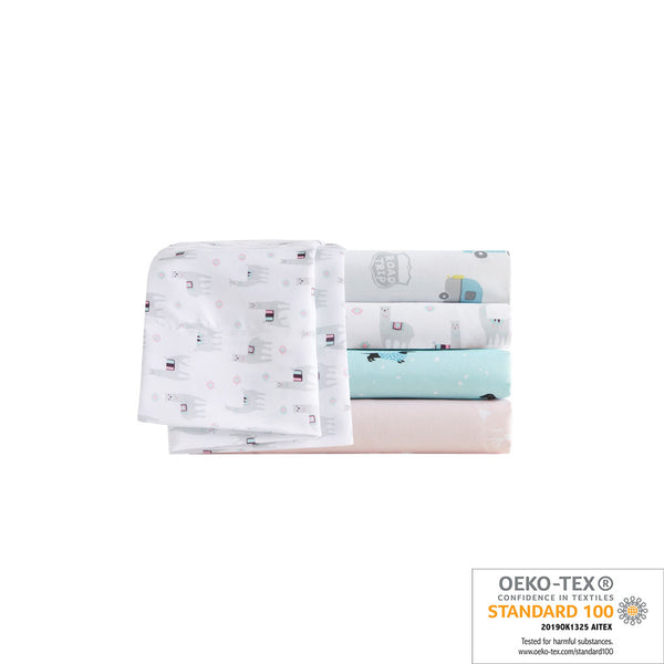 JLA Home Intelligent Design - Print Microfiber Sheet Set — Ultra-Soft OEKO-TEX Certified Bedding with Playful Novelty Prints, Easy Care Aqua Dogs ID20-1441