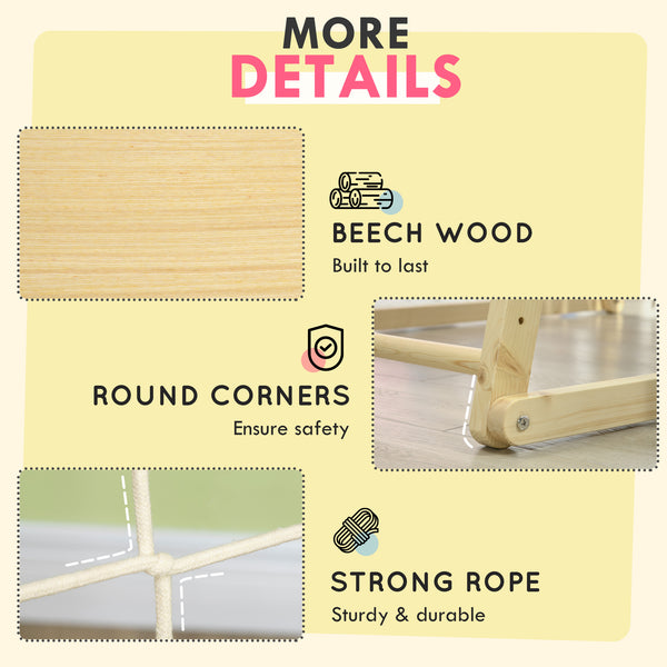 English Elm Qaba Wooden Indoor Jungle Gym 5-in-1 for Toddlers, Climbing Wall, Monkey Bars, Rope Ladder, Swing, Safe Playset 3+ W2225P229571