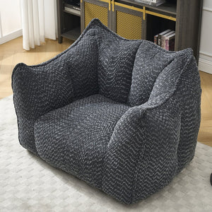 English Elm Sofa plush beanbag chair with superfiber cover and resilient foam filling for ultimate home comfort and relaxation Black W1996P252270