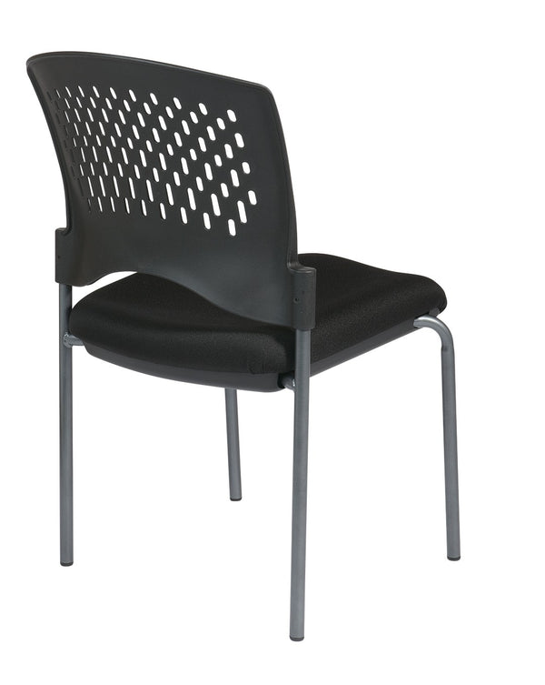 OSP Home Furnishings Titanium Finish Steel Stackable Visitor Chair with Ventilated Back for Office Reception 8620-30