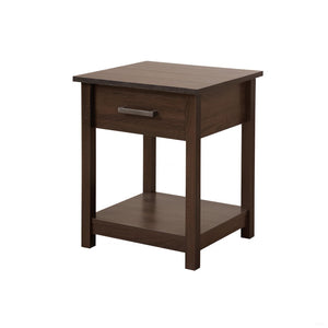 English Elm Sleek Contemporary Nightstand - Warm Wenge Finish, Space-Saving Design For Modern Bedrooms & Guest Rooms B078112086-GIGA