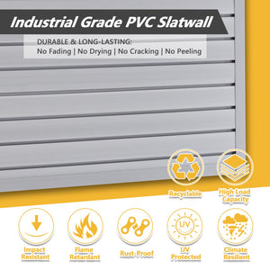 English Elm Heavy Duty Pvc Slatwall Garage Storage System Modular Wall Mounted Tool Organizer W1422P286710