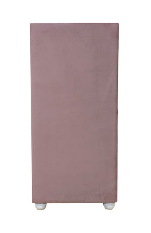 English Elm Reggie Pink Fabric Chest with Button Tufting, Wooden Bun Legs, Smooth Metal Glide Drawers B2726P263366