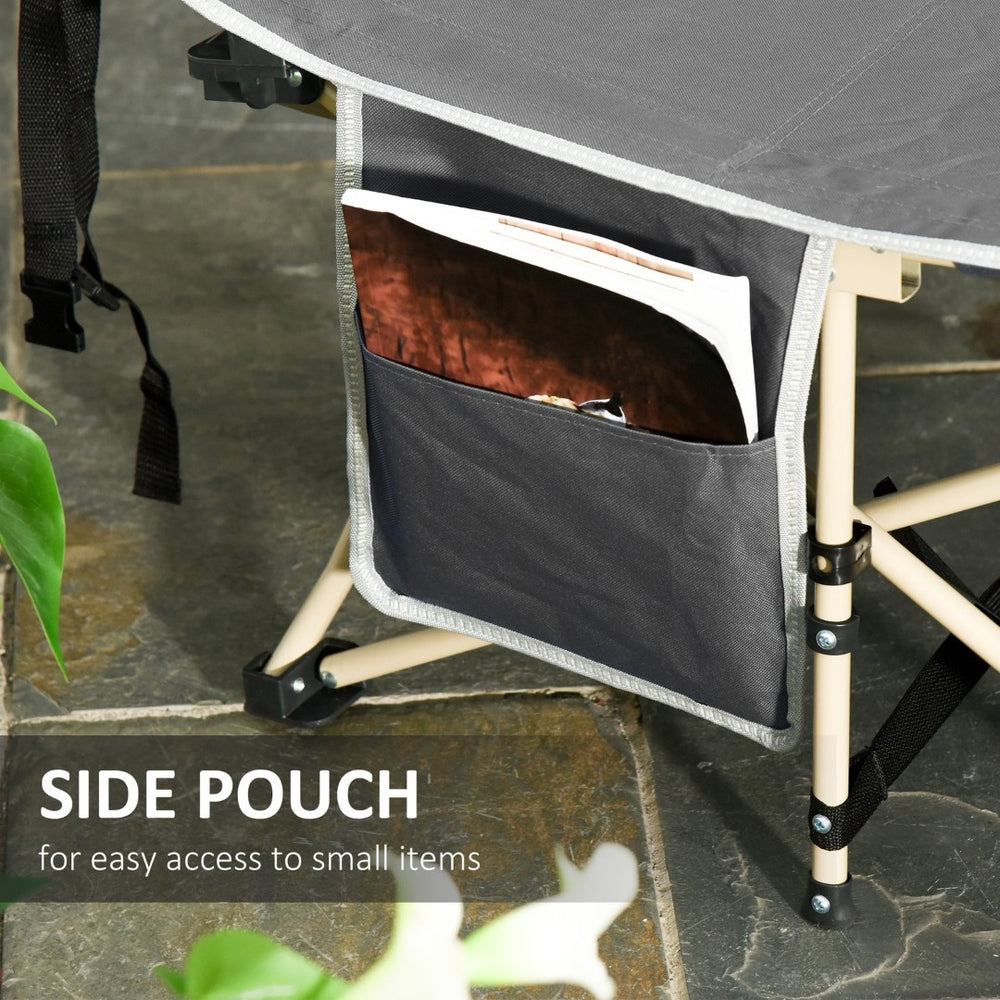 English Elm Outsunny Portable Folding Camping Cot With Carry Bag, Side Pocket, Elevated Support For Travel & Outdoor Use W2225P200880-GIGA