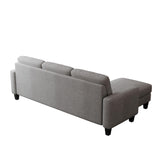 English Elm Living Room Furniture With Polyestr Fabric L Shape Couch Corner Sofa For Small Space Grey