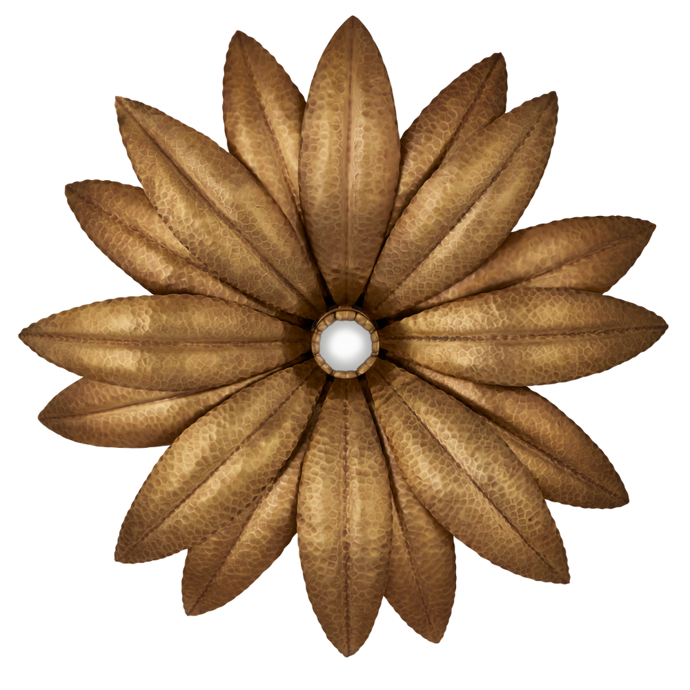 Alithea Antique Brass Wall Sconce - Hand-Hammered Floral Design for Elegant Indoor Illumination