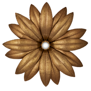 Alithea Antique Brass Wall Sconce - Hand-Hammered Floral Design for Elegant Indoor Illumination