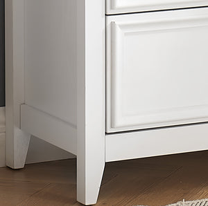 English Elm Modern 7 Drawers Dresser with Unique Feet, Smooth Glide Drawers and Metal Handles for Stylish Storage White W2275P149784