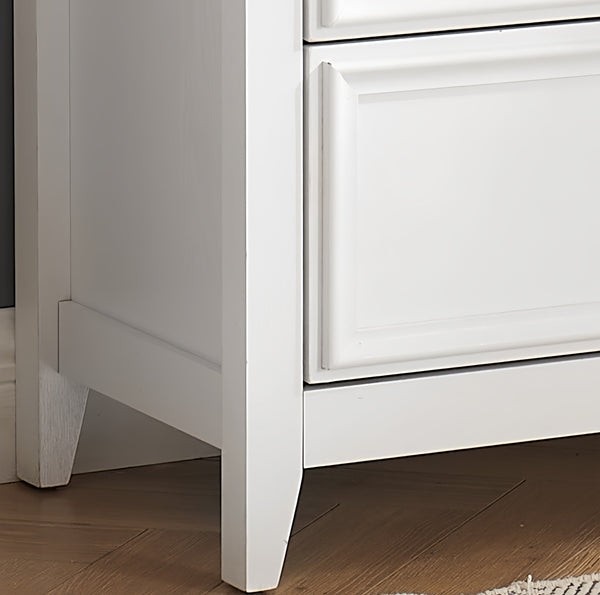 English Elm Modern 7 Drawers Dresser with Unique Feet, Smooth Glide Drawers and Metal Handles for Stylish Storage White W2275P149784