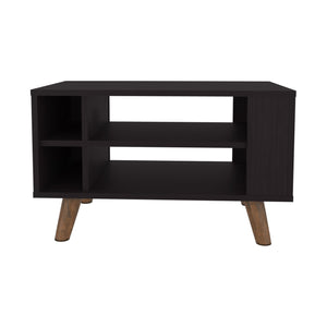 English Elm Shawnee Wengue Finish Rectangular Coffee Table with Open Storage Shelves for Living Rooms B200P460153