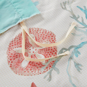 English Elm King/Cal Pebble Beach 6PC Cotton Sateen Duvet Cover Set – Coastal Shells, OEKO‑TEX, Taupe Reverse, 3 Embroidered Pillows B03597309