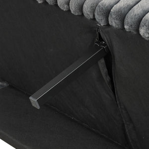 English Elm Charcoal Futon Sofa Bed - Contemporary Convertible Couch with Chrome Metal Support Legs, Foam Comfort Charcoal 67 L x 41 W x 9 H B2741P364367