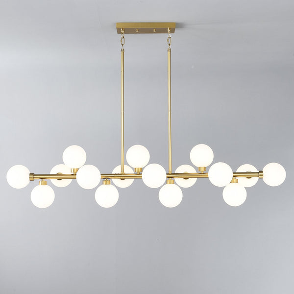 English Elm Pendant Lamp 16 Opal Seeded Glass Shades Gold Frame Farmhouse Dining Island Light Gold+White W5008P466519