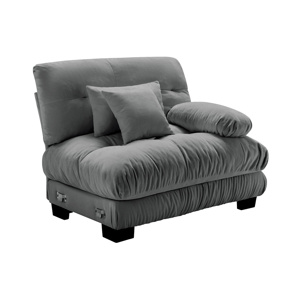 English Elm 27 Modular Rsf Chenille Sofa Unit with Accent Pillows for Flexible Living Room Seating W714P253481