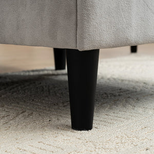 English Elm Convertible Convertible sofa with storage footstools, compact U-shaped 2-seater for small spaces, durable fabric comfort Grayish W2012P252426