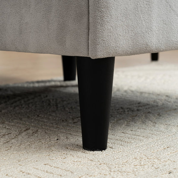 English Elm Convertible Convertible sofa with storage footstools, compact U-shaped 2-seater for small spaces, durable fabric comfort Grayish W2012P252426