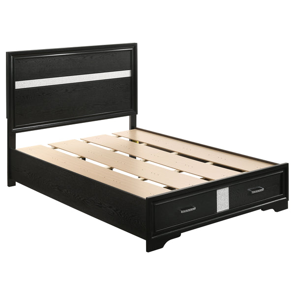 English Elm Annie Black 4-Piece Full Bedroom Set With Glamorous Crystal Accents And Ample Storage Solutions B062S01351
