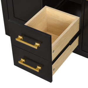 English Elm 72'' Modern Bathroom Vanity Set With Durable Ceramic Sink, Solid Wood Frame, Ample Storage & Style N710SS00011B