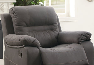 English Elm Contemporary Slate Blue Breathable Leatherette Motion Recliner Chair with Pillow-Top Arms, Glider Rocker, Pine Frame B011P205567