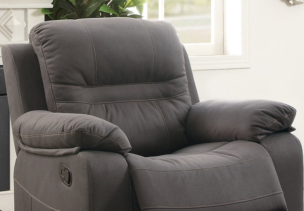 English Elm Contemporary Slate Blue Breathable Leatherette Motion Recliner Chair with Pillow-Top Arms, Glider Rocker, Pine Frame B011P205567