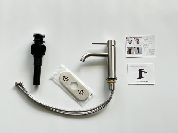 English Elm Single Handle Bathroom Faucet - Modern Brushed Nickel Lavatory Faucet For Easy Installation & Durability P1 T3177P388138-GIGA