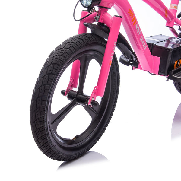 English Elm 24v Kids Electric Dirt Bike 300w Motor 16in Pneumatic Tires Adjustable Seat Ages 5 to 12 Pink W1578P335443