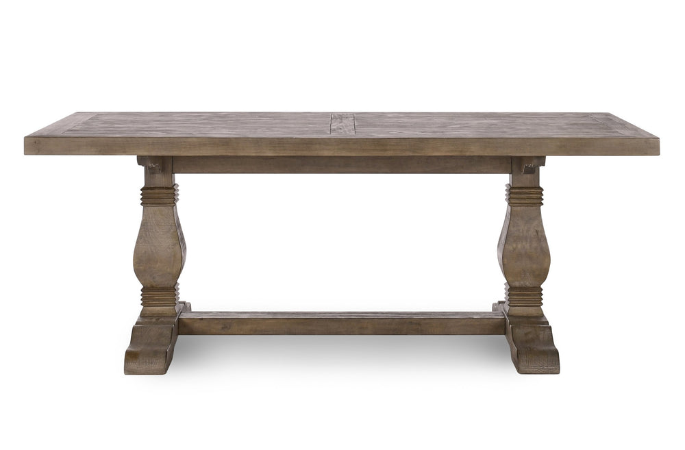 English Elm Caleb 78" Rustic Farmhouse Dining Table in Distressed Antique Brown Solid Pine Hand-Finished Elegance B2723S00003