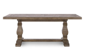 English Elm Caleb 78" Rustic Farmhouse Dining Table in Distressed Antique Brown Solid Pine Hand-Finished Elegance B2723S00003