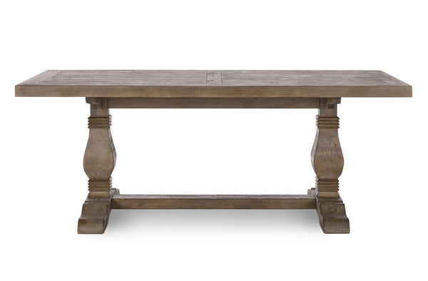 English Elm Caleb 78" Rustic Farmhouse Dining Table in Distressed Antique Brown Solid Pine Hand-Finished Elegance B2723S00003